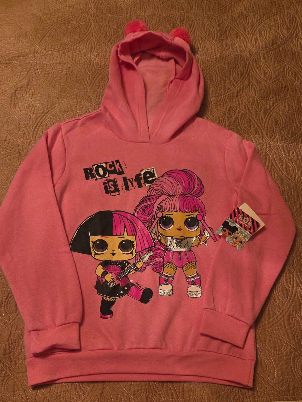 L.O.L. Surprise! Pink Hooded Pullover with Doll Rock Graphic